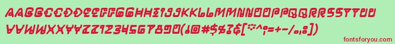 フォントLifeformbbBld – 赤い文字の緑の背景
