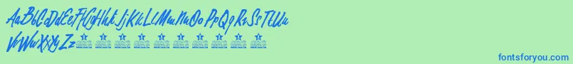 ElementsPersonalUse Font – Blue Fonts on Green Background
