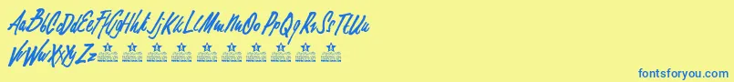 ElementsPersonalUse Font – Blue Fonts on Yellow Background
