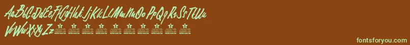 ElementsPersonalUse Font – Green Fonts on Brown Background