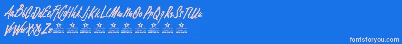 ElementsPersonalUse Font – Pink Fonts on Blue Background