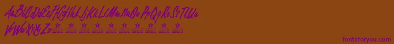 ElementsPersonalUse-Schriftart – Violette Schriften auf braunem Hintergrund