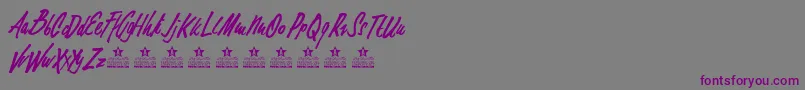 ElementsPersonalUse-fontti – violetit fontit harmaalla taustalla