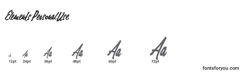 ElementsPersonalUse Font Sizes