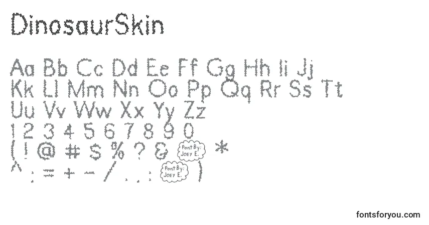 DinosaurSkin-fontti – aakkoset, numerot, erikoismerkit