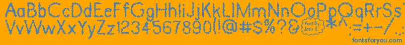 DinosaurSkin Font – Blue Fonts on Orange Background