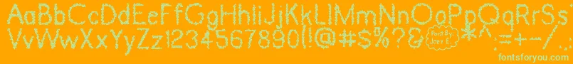 DinosaurSkin Font – Green Fonts on Orange Background