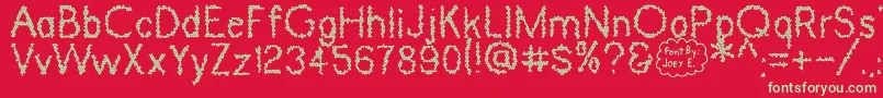 Шрифт DinosaurSkin – зелёные шрифты на красном фоне