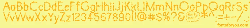 DinosaurSkin-Schriftart – Orangefarbene Schriften auf gelbem Hintergrund