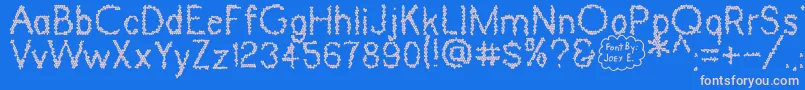 DinosaurSkin Font – Pink Fonts on Blue Background