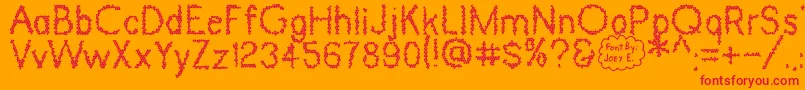 DinosaurSkin Font – Red Fonts on Orange Background