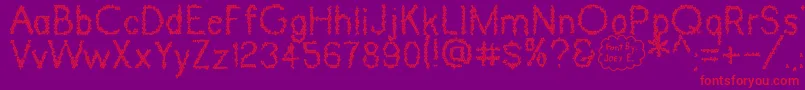 DinosaurSkin-Schriftart – Rote Schriften auf violettem Hintergrund