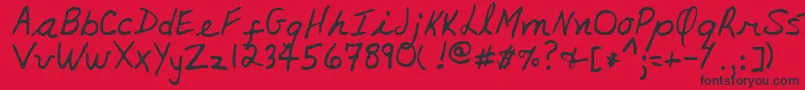 LynneRegular Font – Black Fonts on Red Background