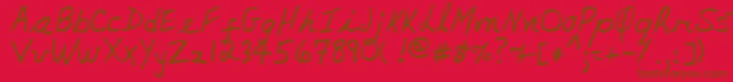 LynneRegular Font – Brown Fonts on Red Background