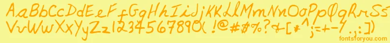 LynneRegular Font – Orange Fonts on Yellow Background