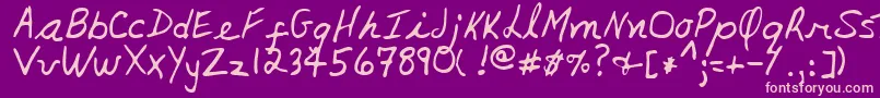 LynneRegular Font – Pink Fonts on Purple Background