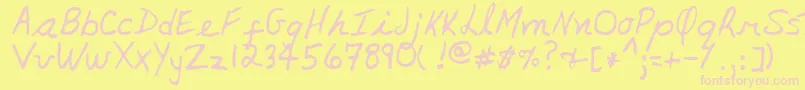 LynneRegular Font – Pink Fonts on Yellow Background