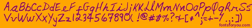 LynneRegular Font – Purple Fonts on Orange Background