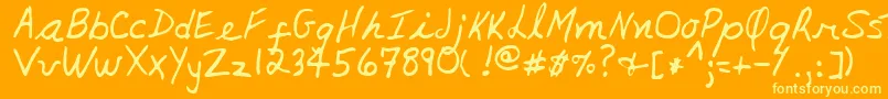 LynneRegular Font – Yellow Fonts on Orange Background