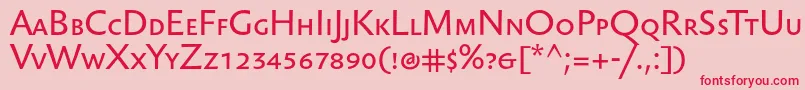 フォントSebastiantextsc – ピンクの背景に赤い文字