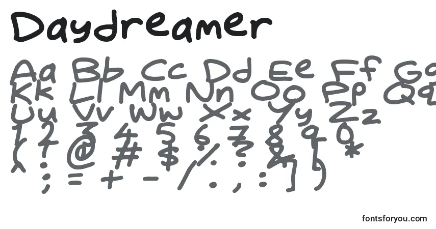 Czcionka Daydreamer – alfabet, cyfry, specjalne znaki