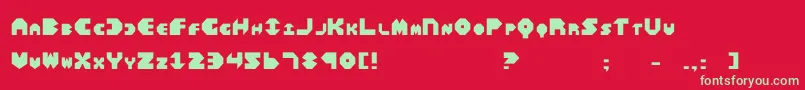 フォントBal11 – 赤い背景に緑の文字