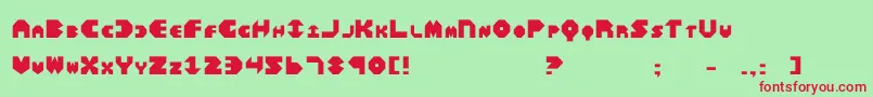 Bal11-Schriftart – Rote Schriften auf grünem Hintergrund
