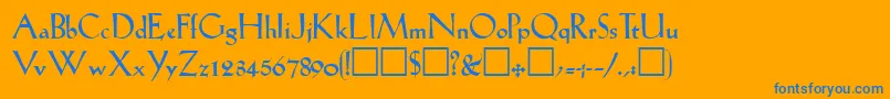 LilhvyRegular Font – Blue Fonts on Orange Background