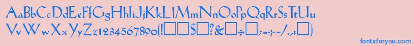 LilhvyRegular Font – Blue Fonts on Pink Background
