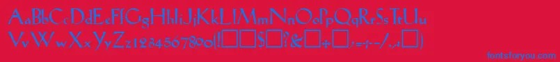 LilhvyRegular Font – Blue Fonts on Red Background