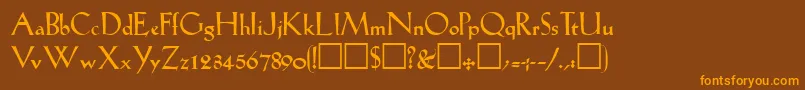 LilhvyRegular Font – Orange Fonts on Brown Background