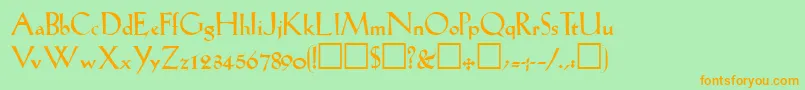 LilhvyRegular Font – Orange Fonts on Green Background
