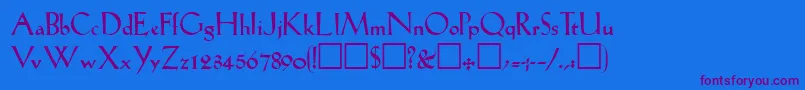 LilhvyRegular-Schriftart – Violette Schriften auf blauem Hintergrund