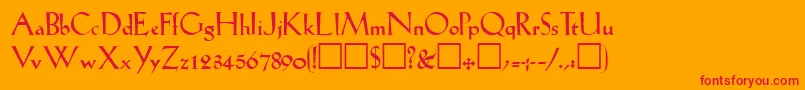 LilhvyRegular Font – Red Fonts on Orange Background