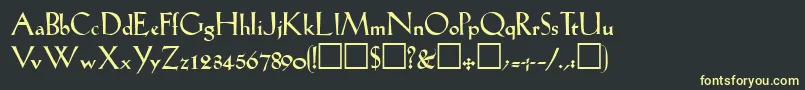 LilhvyRegular Font – Yellow Fonts on Black Background