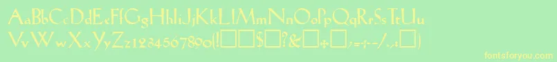 Weitere Informationen zur LilhvyRegular-Schriftart LilhvyRegular-Schriftart – Gelbe Schriften auf grünem Hintergrund