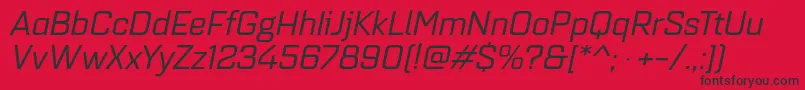 フォントQuarcaextregularitalic – 赤い背景に黒い文字