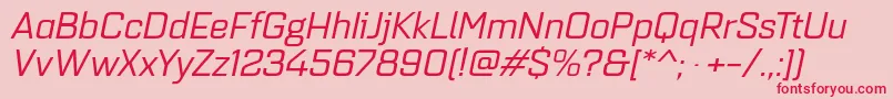 Quarcaextregularitalic Font – Red Fonts on Pink Background