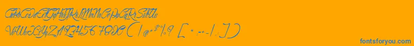 OrnamentOfArchaeological Font – Blue Fonts on Orange Background