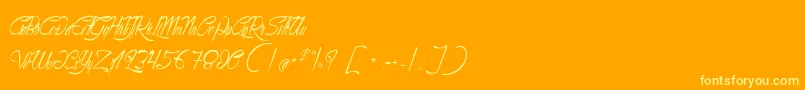 OrnamentOfArchaeological Font – Yellow Fonts on Orange Background