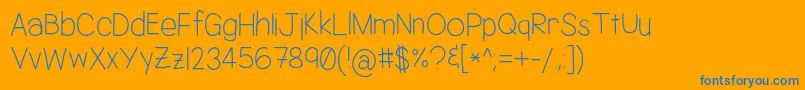 Jacquelynshand Font – Blue Fonts on Orange Background