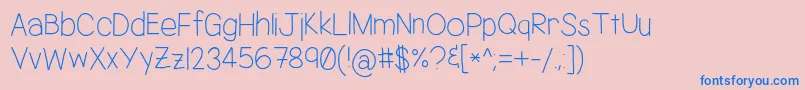 Jacquelynshand Font – Blue Fonts on Pink Background