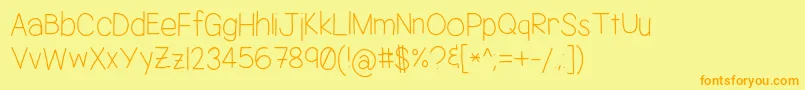 Jacquelynshand Font – Orange Fonts on Yellow Background