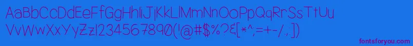 Jacquelynshand Font – Purple Fonts on Blue Background