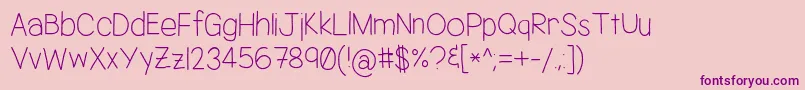 Jacquelynshand Font – Purple Fonts on Pink Background