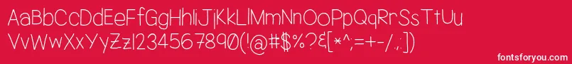 Jacquelynshand Font – White Fonts on Red Background