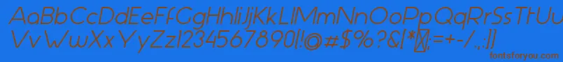 AspergitBoldItalic Font – Brown Fonts on Blue Background