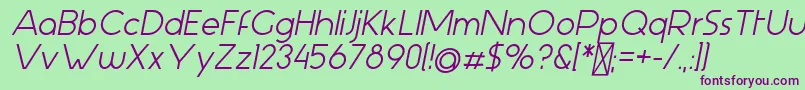 AspergitBoldItalic Font – Purple Fonts on Green Background