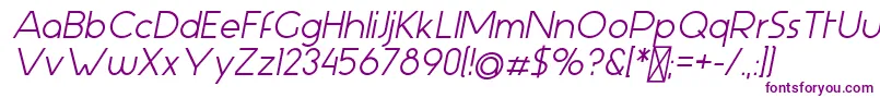 AspergitBoldItalic-Schriftart – Violette Schriften auf weißem Hintergrund
