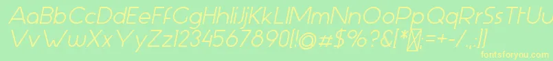 AspergitBoldItalic Font – Yellow Fonts on Green Background